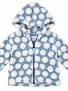 Hanna Andersson Blue Polka Dot Fleece Jacket 12-18M